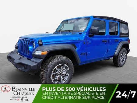 2024 Jeep Wrangler Sport S Unlimited 4x4 UCONNECT 12 PO CAMDE RECUL for Sale  - BC-40032  - Desmeules Chrysler
