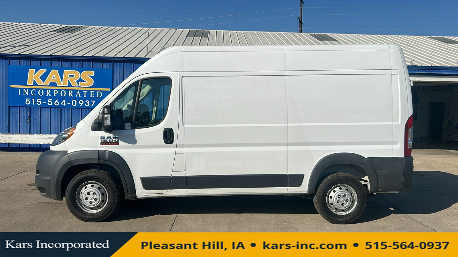 2018 Ram ProMaster Cargo Van 1500 HIGH  - J60476P  - Kars Incorporated