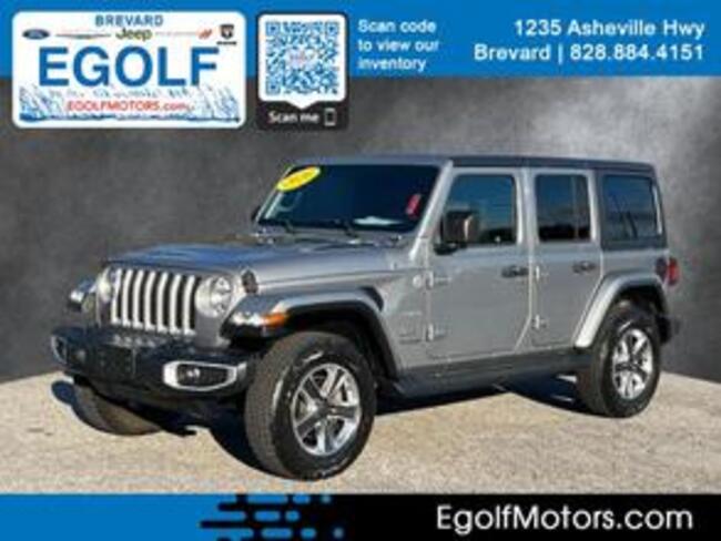 Used 2020 Jeep Wrangler Unlimited Sahara with VIN 1C4HJXEN8LW209680 for sale in Brevard, NC