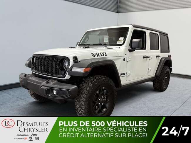 2025 Jeep Wrangler Willys 4x4 Toit rigide 3 sections Cruise adaptatif for Sale  - DC-25124  - Desmeules Chrysler