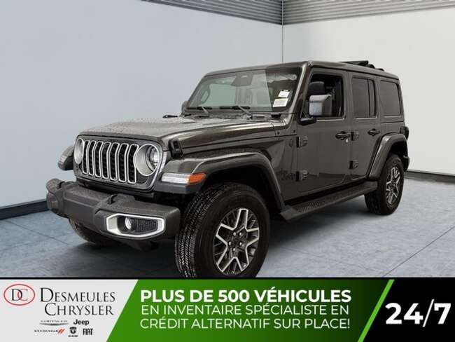 2025 Jeep Wrangler Sahara 4x4 Tot sky one touch Uconnect Caméra recul for Sale  - DC-25126  - Desmeules Chrysler