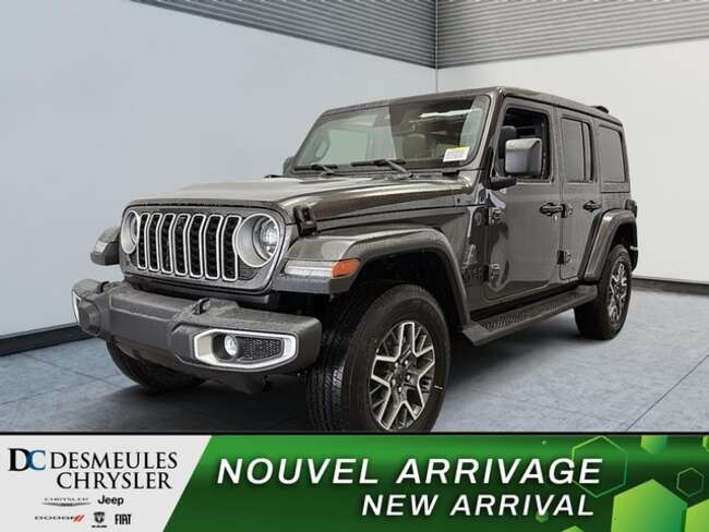 2025 Jeep Wrangler Sahara 4x4 Tot sky one touch Uconnect Cuir Caméra for Sale  - dc-25108  - Desmeules Chrysler