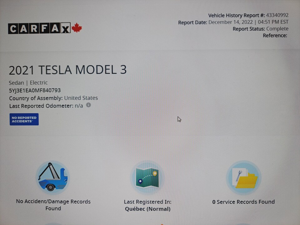 2021 Tesla Model 3  - Blainville Chrysler