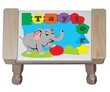 Elephant Puzzle Name Stool in Natural