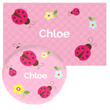 Three Ladybugs Personalized Placemat and Plate Set for Girls