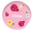 Three Ladybugs Personalized Plate for Girls