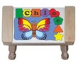 Butterfly Name Puzzle Stool in Natural