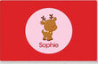 Personalized Holiday Baby Reindeer Placemat in Pink