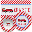 Fire Truck Personalized Placemat and Dish Set