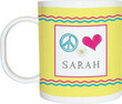 Peace and Love Personalized Mug fpr Girls