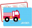 Personalized Cool Fire Truck Activity Placemat