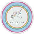 Rainbow Unicorn Personalized Microwave Safe Plate
