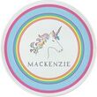 Rainbow Unicorn Personalized Plate