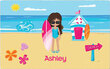 Personalized Beach Girl Placemat