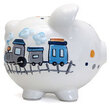 Personalized Train and Transportation Piggy Bank