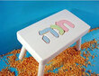 Personalized Hebrew Puzzle Name Stool in White