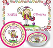 Design A Personalized Placemat, Plate & Bowl Set with Heart Border