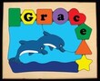 Dolphins Puzzle Name Board