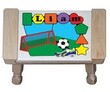 Personalized Soccer Puzzle Stool in Natural