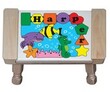Personalized Underwater Fish Puzzle Stool in Natural