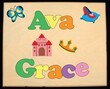Two Name Princess Puzzle Board