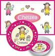 Dress-Up Girl Personalized Placemat, Plate & Bowl Set