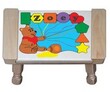Personalized Honey Bear Puzzle Stool in Natural