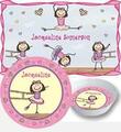 Ballerina Personalized Placemat, Plate and Bowl Set