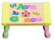 Personalized Two Name Princess Puzzle Stool in Pastel Letters