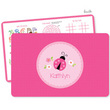 Personalized Pink Ladybug Activity Placemat
