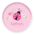 Personalized Pink Ladybug Plate