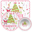 Personalized Christmas Placemat, Plate & Bowl Set