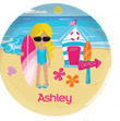 Personalized Beach Girl Plate