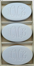 Personalized Carved Soap with Monogram & Choice of Fragrance-3 Bar Set