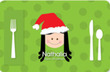 Personalized Santa's Hat Placemat for Girls