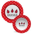 Ladybugs Personalized Plate and Bowl Set