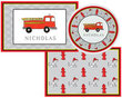 Fire Truck Personalized Placemat and Plate Set