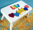 Personalized Princess Puzzle Name Stool in White Finish