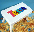 Personalized Puzzle Name Stool in White