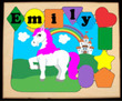 Personalized Unicorn Puzzle Board in Primary Colors