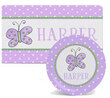 Lavender Butterfly Personalized Placemat and Plate Set