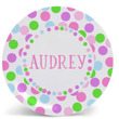 Pastel Dots Personalized Plate