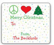 Peace & Love Holiday Gift Stickers