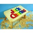 Personalized Two Name Puzzle Stool in Natural Wood