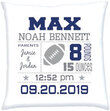 Personalized Birth Stats Pillow with Football Graphic