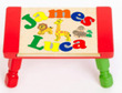 Double Name Animal Themed Puzzle Stool in Primary Colors