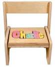 Puzzle Name Flip Back Stool in Pastel Colors