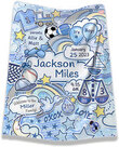 Personalized Baby Boy's Birth Stats Blanket