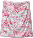 Personalized Baby Girl's Birth Stats Blanket