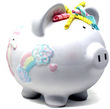 Personalized Shimmering Unicorn and Rainbow Girl’s Piggy Bank
